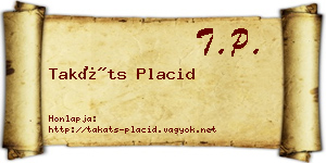Takáts Placid névjegykártya
